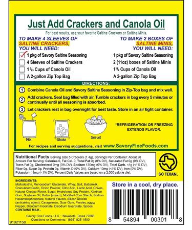 Savory Saltine Seasoning 1.4oz Garden Dill 4-Pack - Delicious Seasoning Mix for Crackers - Buy Online on GoSupps.com