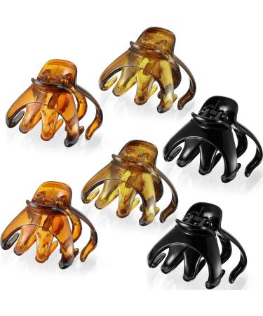 6 Pieces No-Slip Grip Octopus Hair Clips Octopus Claw Clip Octopus Jaw Hair Claw Clips, Black Green Tortoise and Brown Tortoise Color (6 x 4 x 4 cm/ 2.36 x 1.57 x 1.57 Inches) 2.36x1.57x1.57 Inch (Pack of 6)