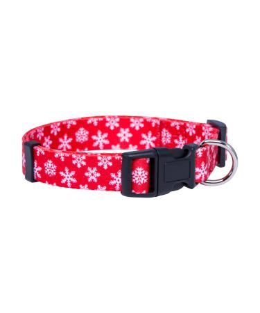 Native Pup Holiday Dog Collar, Valentine's Day, Halloween, Thanksgiving, Christmas, 4th of July, American Flag, St. Patrick's Day, Easter Medium (Pack of 1) Christmas Snowflakes