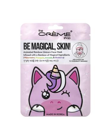 The Cr me Shop Be Magical Skin! Animated Rainbow Unicorn Face Mask Extract from Watermelon Pineapple Avocado and Blueberry 4-In-1 Infused Mask Youthful Look Forever - 3Pack