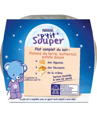 NESTL B B - P'TIT SOUPER - TRIO DE POMMES DE TERRE PATATE DOUCE BUTTERNUT - D S 6 MOIS - 2X200G 200 grams - Buy Online on GoSupps.com