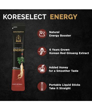 Cheong Kwan Jang Koreselect Energy Sticks - 10 Pack (0.34 fl oz each) | Premium Korean Ginseng - Buy Online on GoSupps.com
