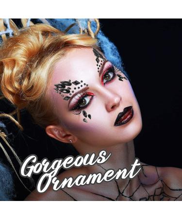 6 Sheets Face Gems Temporary Stick on Black Rhinestone Jewels for Women and Kids - Stylish Party Costume Accessory - Buy Online on GoSupps.com