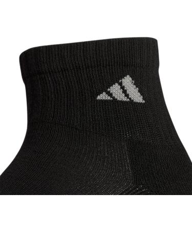 adidas Men's Athletic Cushioned Quarter Socks (6-Pair) - Large Black/Aluminum 2 - Buy Online on GoSupps.com