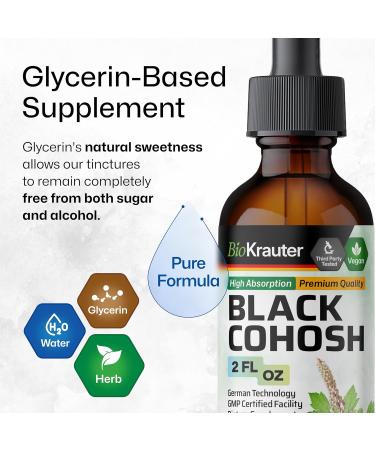 BIO KRAUTER Black Cohosh Tincture 2 Fl. Oz. & Uric Acid Support 60 Gummies - Buy Online on GoSupps.com
