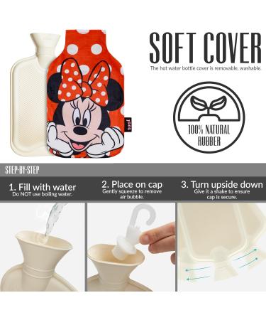 Disney Stitch Hot Water Bottle with Fleece Cover - 1.7/2L Rubber Hot Water Bag - Cozy Women's Gift (Red Minnie) - Buy Online on GoSupps.com