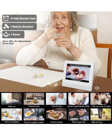 Senxingyan 7'' HD Digital Calendar Alarm Clock - Senior-Friendly Dimmable Display Date & Weekday Features for Alzheimer Patients - White - Buy Online on GoSupps.com