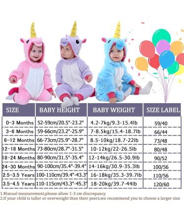 Doladola Baby Unicorn Romper | Flannel Animal Hooded Jumpsuit for Toddler 18-24 Months - Purple - Buy Online on GoSupps.com