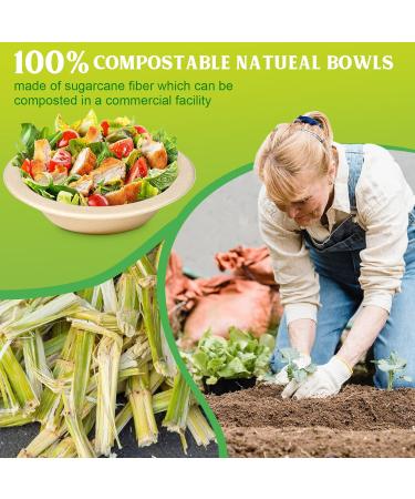 Greensight 12oz Compostable Paper Bowls - 100 Pack | Eco-Friendly Disposable Bowls for Salad, Dessert, Ice Cream, and Hot Soup - Buy Online on GoSupps.com