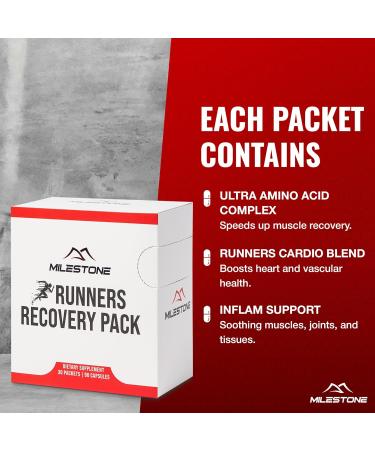 Milestone Running Recovery Pack - Fast Recovery & Energy for Marathon Training | 60 Packets & 180 Capsules - Best Endurance Supplement - Buy Online on GoSupps.com