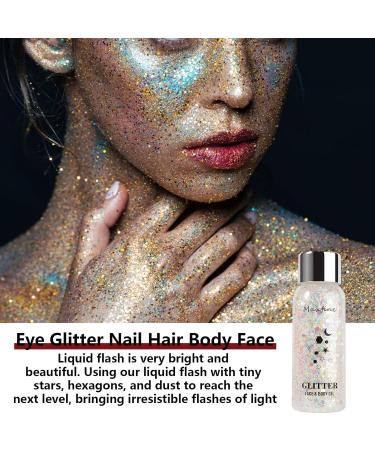  Eastuy Liquid Highlighter Body Glitter Gel Face Glitter for Body Face Eyes Hair Nails Quick Dry Glitter Face Paint Large Glitter for Hair Eastuy - Buy Online on GoSupps.com