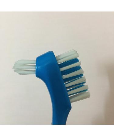 Denture Brush Hard Double Bristle - Blue | Effective Cleaning for False Teeth - Buy Online on GoSupps.com
