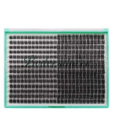 Bodermincer XXXL Tray 364PCS D Curl Cluster Lashes 10-12-14-16mm Mixed Length DIY Eyelashes Extension at Home (D Curl 10-12-14-16mm Mixed)