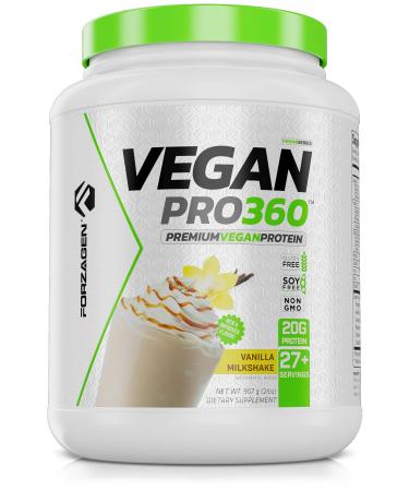Forzagen Vegan Protein 360 2 Lbs 27 Servings, Plant Based Protein Extracted from Quinoa, Brown Rice and Pea Isolate Protein, Dairy, Soy and Gluten Free, Nom GMO (Vanilla)