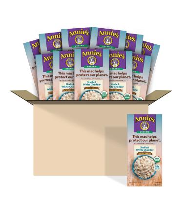 Annie's Organic Shells and White Cheddar Macaroni and Cheese, Whole Wheat, 6 oz (Pack of 12)