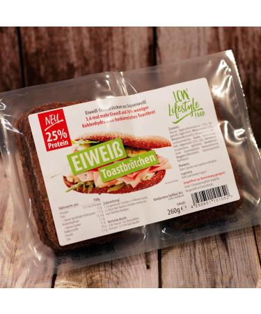 High Protein Toast Rolls - 25% Protein Low Carb Sugar-Free | 260g (4 Buns) - Perfect for Healthy Snacking - Buy Online on GoSupps.com