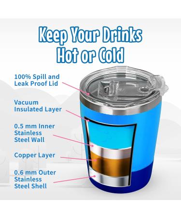 Kichuzl Colorful Straw Cups Pack of 2 - Stainless Steel Toddler Cup Set (Rose/Blue) - Buy Online on GoSupps.com