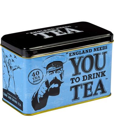 New English Teas England Needs You Tea Tin - 40 English Afternoon Teabags - 40 Count - Buy Online on GoSupps.com
