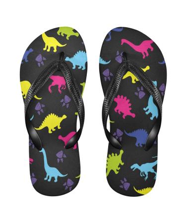 Mnsruu Animal Paw Print Flip Flops Black Home Hotel Spa Bedroom Travel M for Men Women