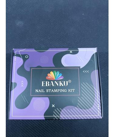 EBANKU Double Sided Nail Stamper Kit with Gel Polish - French Tip Nail Stamping Set for Home DIY Salon - Buy Online on GoSupps.com