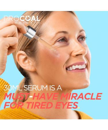 Procharcoal Anti-Aging Eye Serum - 30ml Multifunctional Concentrate for Dark Circles Swelling & Wrinkles | Seaweed Infused | Eco-Friendly Packaging | Made in Great Britain - Buy Online on GoSupps.com