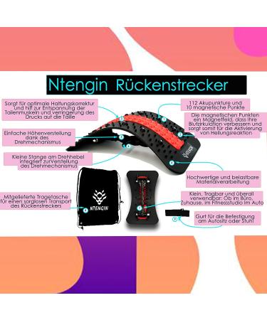 Back Stretcher for Posture Correction & Pain Relief - Red | Adjustable Back Massager | Shop Internationally - Buy Online on GoSupps.com