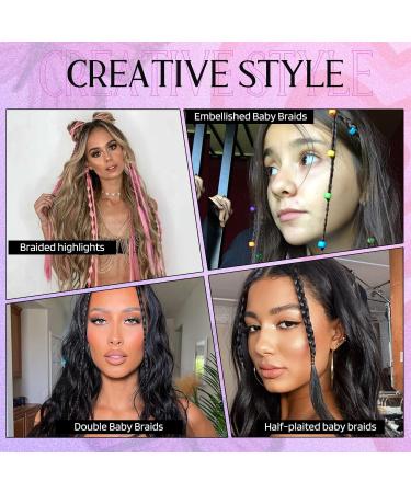 Braid Hair Extensions 4 PCS Baby Braids Front Side Bang Clip in Hair Extensions Long Synthetic Hair for Women Daily Wear 20 Inch Cool Light Blonde - Pack of 4 - Buy Online on GoSupps.com