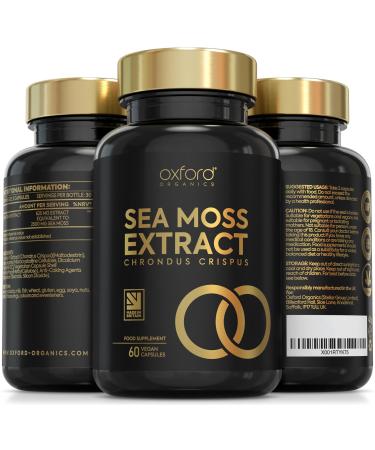 Advanced Sea Moss Capsules 2500mg | High Strength 4:1 Sea Moss Extract | 60 Vegan Capsules | Natural Iodine Supplement Harvested & Made from Wild Seamoss (not Sea Moss Tablets) | Made in The UK