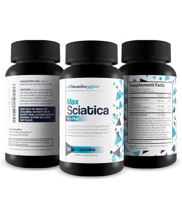 Max Sciatica Pro Plus - Our Best Sciatic Nerve Relief Supplement for Full Nervous System Support - Made with Turmeric Vitamin D Vitamin C & More - Nerve Support Formula Nerve Support Supplement - Buy Online on GoSupps.com
