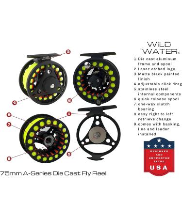 Wild Water Deluxe Fly Fishing Combo Starter Kit - 7-Foot 4-Piece Fly Rod, 3/4 Weight, Accessories, Aluminum Reel, Hard Tube Case - Includes Fly Box and Flies - Buy Online on GoSupps.com