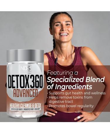 NDS Nutrition Detox 360 Advanced - Complete Cleanse & Detox with Probiotics & Fiber for Gut Health Regularity & Toxin Removal (60 Capsules) - Shop Internationally - Buy Online on GoSupps.com