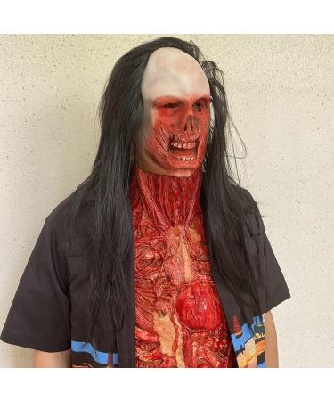 Long Hair Ghost Horror Devil Mask Halloween Mask Scary Challenge Games Evil Costume Halloween Cosplay Party Decoration Props - Buy Online on GoSupps.com