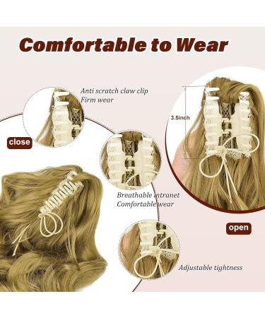 Dcbaboo 18inch Claw Clip in Ponytail Hair Extensions Long Wavy Ponytail Extension Curly Synthetic Pony tails Natural Wave One Piece Hairpiece Fake Ponytail for Women Dark Blonde 18 inch 150g Dark Blonde - Buy Online on GoSupps.com