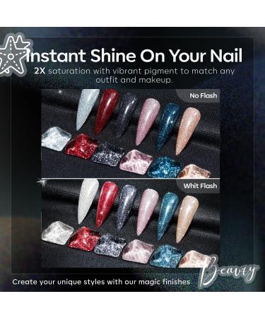 Modelones Reflective Glitter Gel Nail Polish Set 6 Colors Pink Red Black Silver Shimmer Sparkle Gel Polish Collection Kit LED Soak Off Nail Polish Manicure Art Gel Kit Home DIY Nail Salon - Buy Online on GoSupps.com