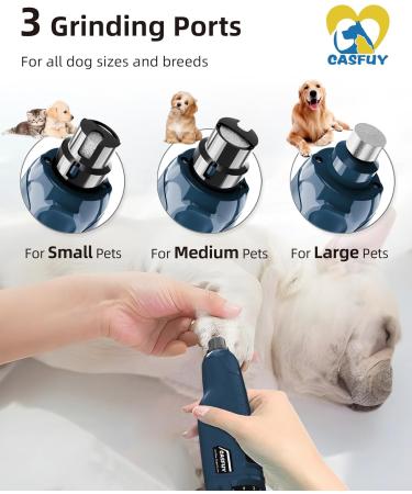 Casfuy Dog Nail Grinder Quiet - 6-Speed Pet Nail Grinder with 2 LED Lights - Buy Online on GoSupps.com