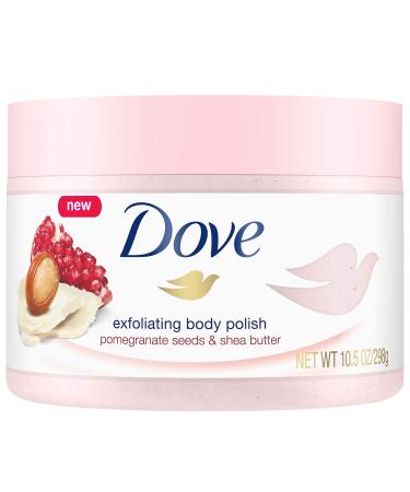 Dove Exfoliating Body Polish Scrub For Silky  Soft Skin Pomegranate & Shea Butter Body Scrub Exfoliates and Provides Lasting Nourishment 10.5 oz