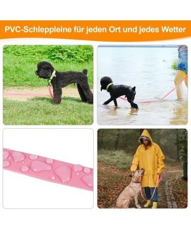 X XBen 10m Waterproof Dog Drag Line - Rubberized Training Leash with Lockable Carabiner & Hand Loop for Medium-Sized Dogs - Pink - Buy Online on GoSupps.com