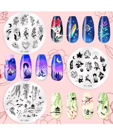 Ruijie Nail Art Stamping Set - 12 Templates with Snowflakes for Stunning Manicure Designs - Nail Transfer Tools for Creative Nail Art - Buy Online on GoSupps.com