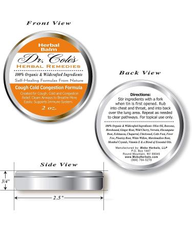 Dr. Cole's Organic Extra Strength Chest Rub - Cough, Cold, and Congestion Relief Balm - Buy Online on GoSupps.com
