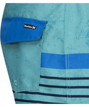 Hurley Boys Hrlb Gradient Stripe Board Shorts - 10 Years - Aurora Green - Stylish & Comfortable Swimwear for Kids - Buy Online on GoSupps.com