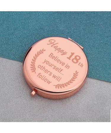 KUIYAI Happy 18th Birthday Makeup Mirror - Believe In Yourself Others Will Follow | Birthday Party Favors UK - Buy Online on GoSupps.com