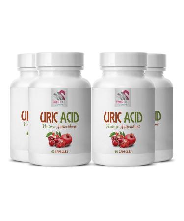 bromelain Supplement - URIC Acid Natural ANTIOXIDANT - Turmeric Capsules - Pomegranate Extract - 4 Bottles 240 Vegetable Capsules