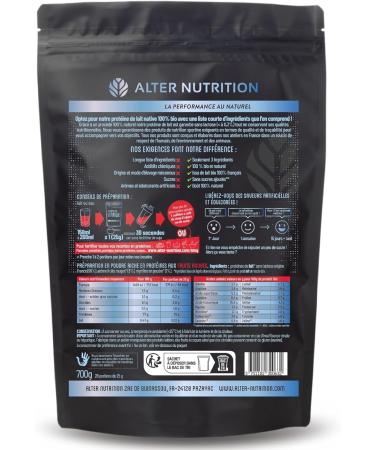 Alter Nutrition - Lactose Free Organic Native Protein - Powder Rich in Total Protein Lactose Free Milk 100% Organic - Natural Organic Flavor - 80% Protein - Origin France - 700g (Red Fruits) - Buy Online on GoSupps.com