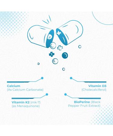 Foods For Gut Vitamin K2 (MK7) D3 & BioPerine Black Pepper Extract | 120 Capsules | Free of Top Allergens | Bone Health | Mood & Energy Support | - Buy Online on GoSupps.com