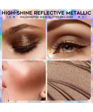 EYESEEK Metallic Brown Liquid Eyeshadow - Cream Gel Shimmer Glitter Shadow - Buy Online on GoSupps.com