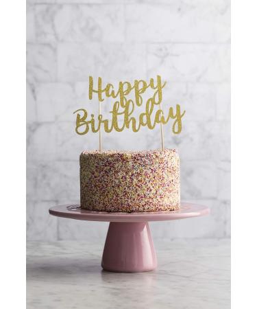 Mason Cash Gold Happy Birthday Glitter Cake Topper 30 x 21 cm - Buy Online on GoSupps.com