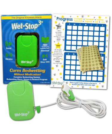 Wet-Stop 3 Green Bedwetting Enuresis Alarm with Loud Sound and Strong Vibration for Boys or Girls, Proven Solution for Bedwetters