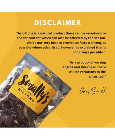 Smally's Original Fatty Biltong 500g - High Protein Gluten Free Beef Snack - No Added Sugar - Ready to Eat - Pack of 1 - Buy Online on GoSupps.com