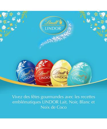 Lindt - Bag of Mini-LINDOR Easter Edition Eggs - Assortment of Milk Dark White and Coconut Chocolates - Ideal for Easter 180g - Buy Online on GoSupps.com
