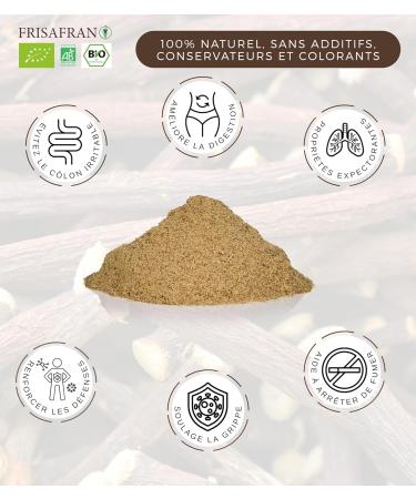 FRISAFRAN | B ton de R glisse POUDRE | Biologique | Directement Du Producteur | Cultiv Navarre | R glisse | reglisse | B ton De Reglisse en poudre | Bonbon Reglisse | Baton | Bonbons Reglisse | 50g - Buy Online on GoSupps.com